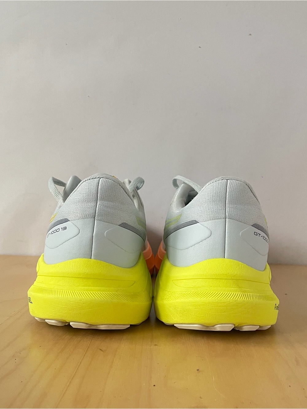 ASICS GT-1000 13 Women's Running Shoe - Light Gray with Yellow & Orange - Picture 4 of 8